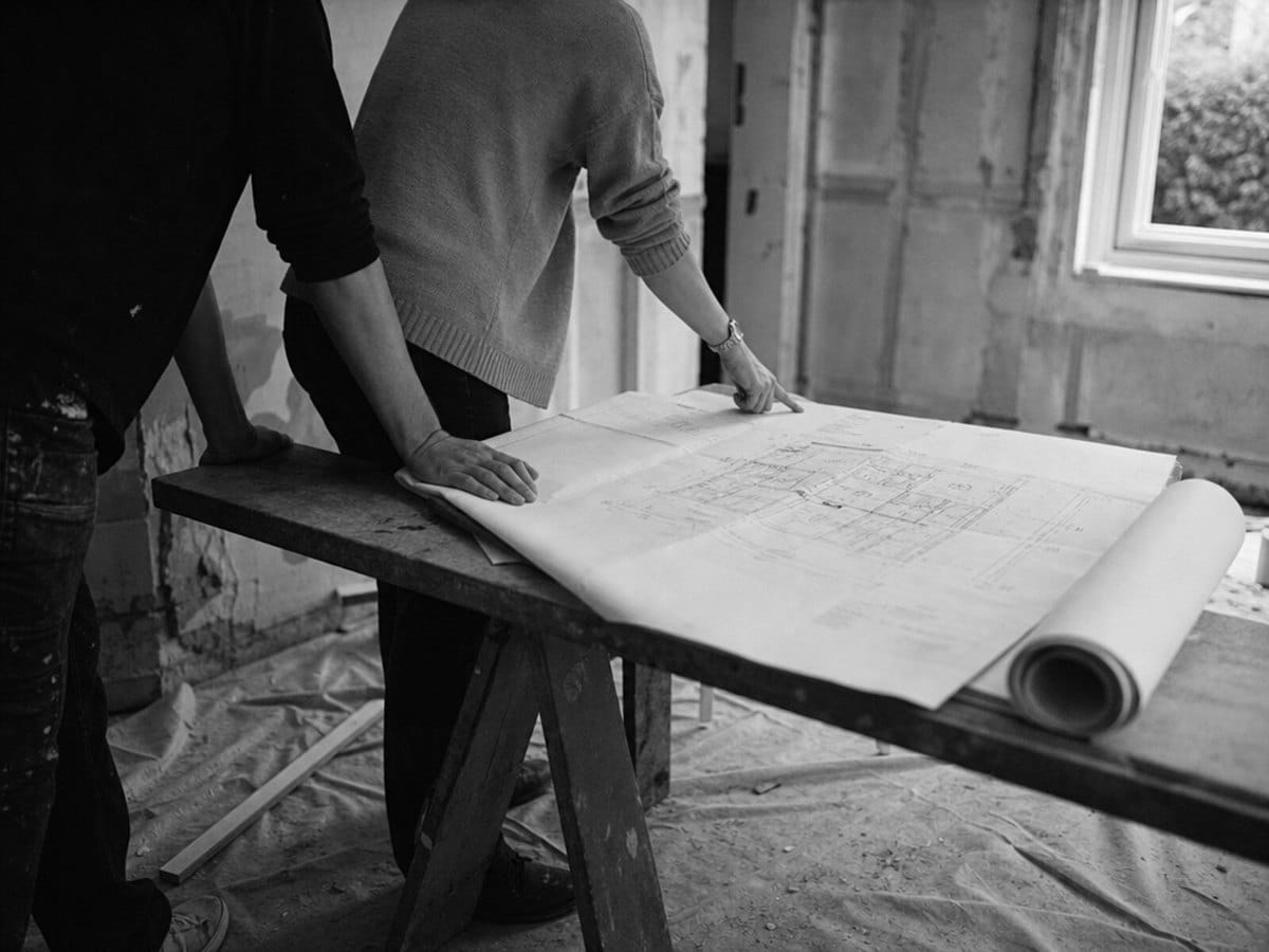 Going through the drawings on site before the work starts